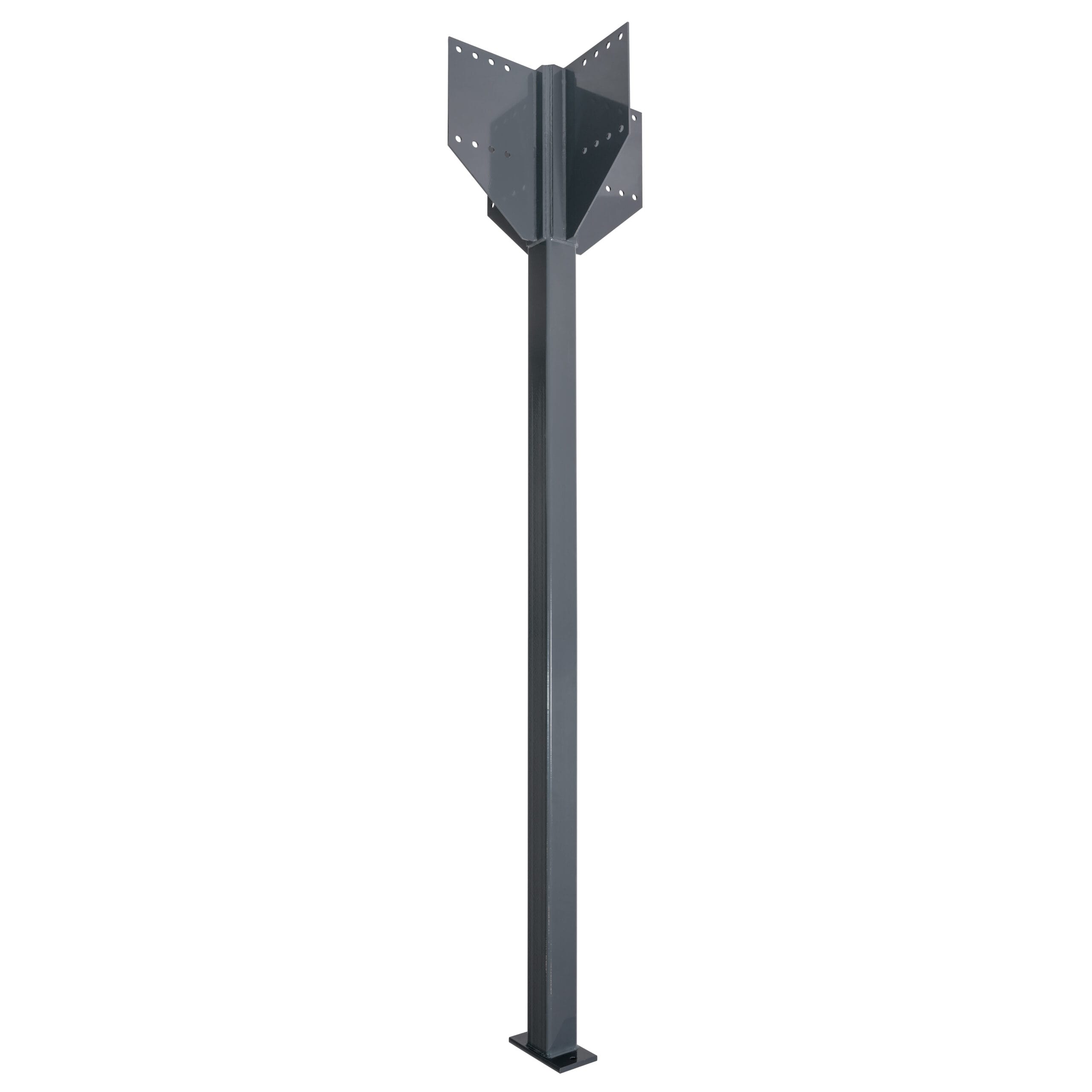 LBX 8000 LBX Stütze S4, QR 100x100x5 mm, mit 4 Bleche, Farbe RAL 7012 Basaltgrau