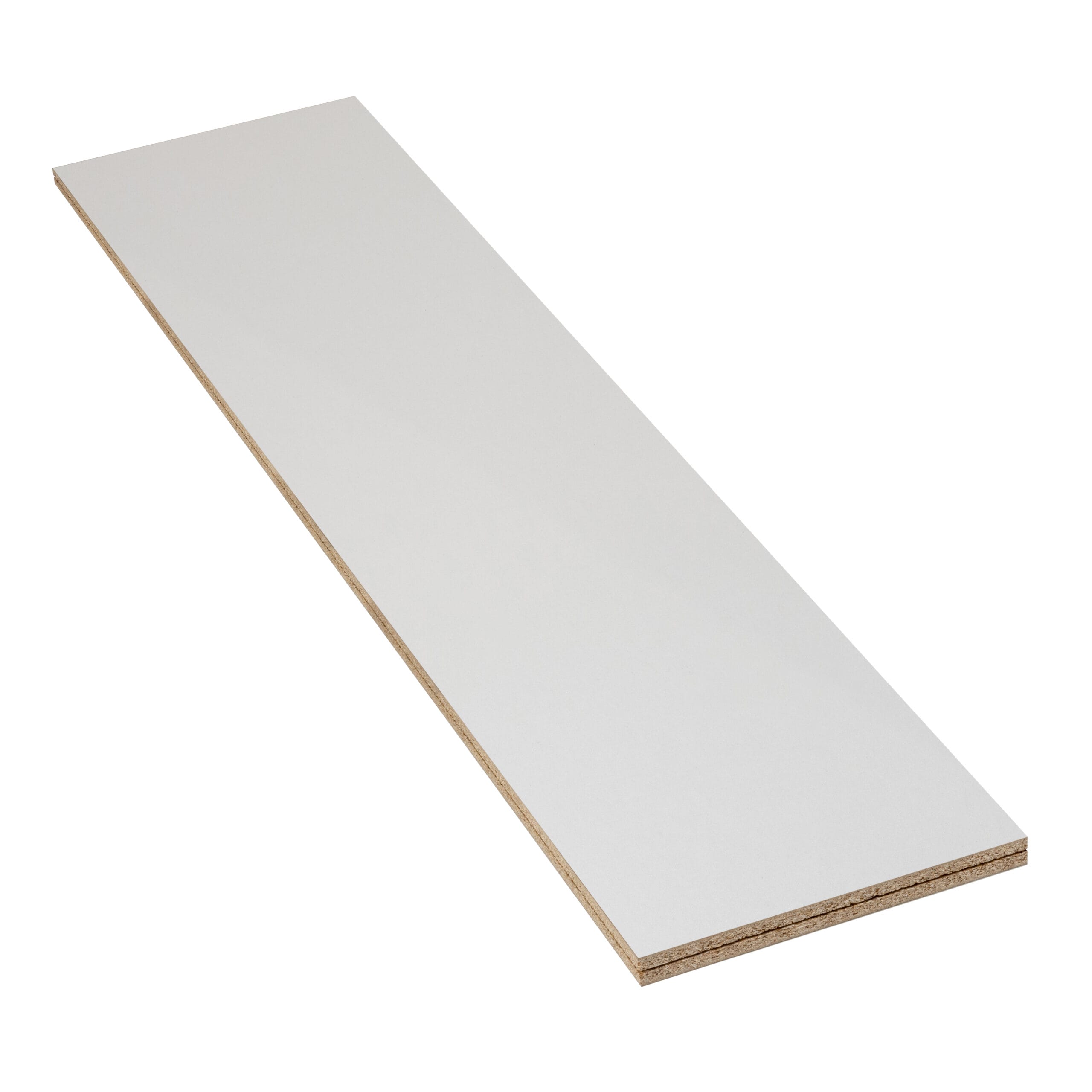 LBX 8000 Spanplattenboden natur/weiß 2400 x 510 mm, Stärke 38 mm, Melaninharzbeschichtet weiß