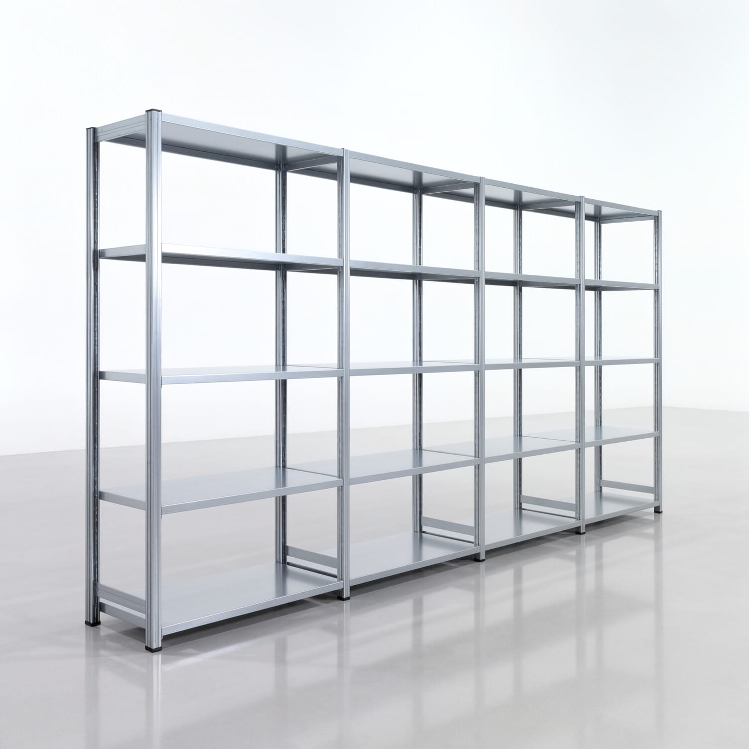Fachbodenregal FBX 4000, H: 2.000 mm, B: 4.020 mm mm, T: 500 mm, Ebenen: 5