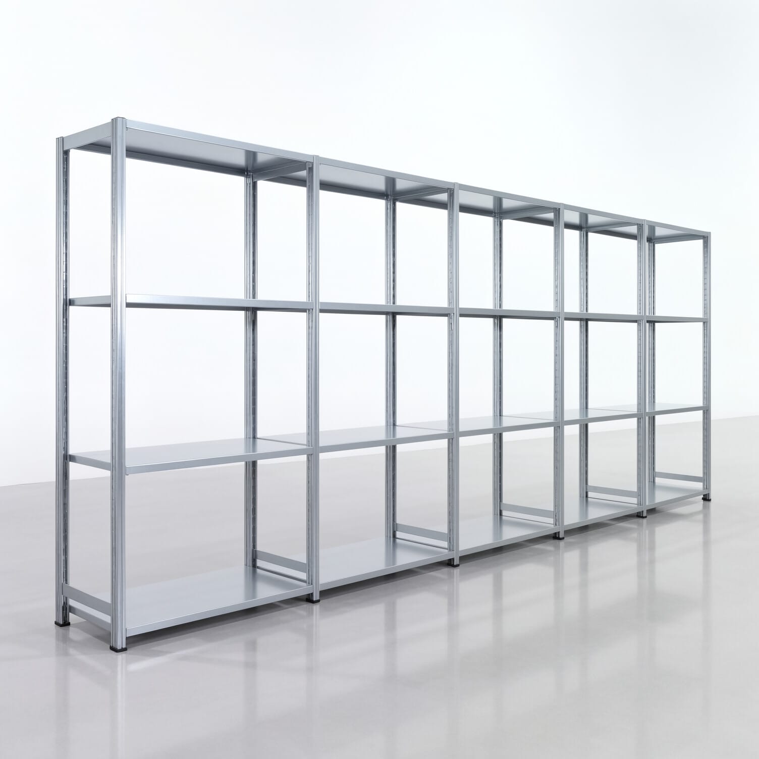 Fachbodenregal FBX 4000, H: 2.000 mm, B: 5.017 mm mm, T: 500 mm, Ebenen: 4