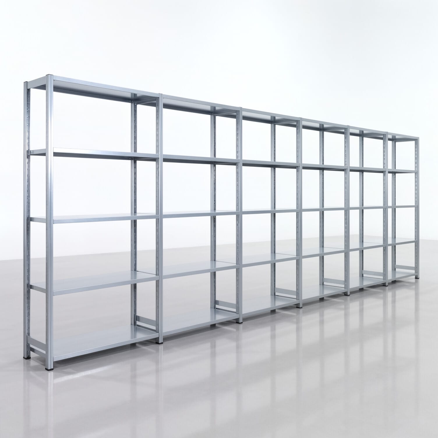 Fachbodenregal FBX 4000, H: 2.000 mm, B: 6.014 mm mm, T: 400 mm, Ebenen: 5