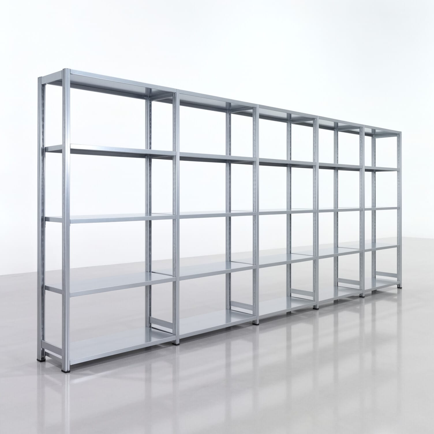 Fachbodenregal FBX 4000, H: 2.000 mm, B: 5.017 mm mm, T: 400 mm, Ebenen: 5