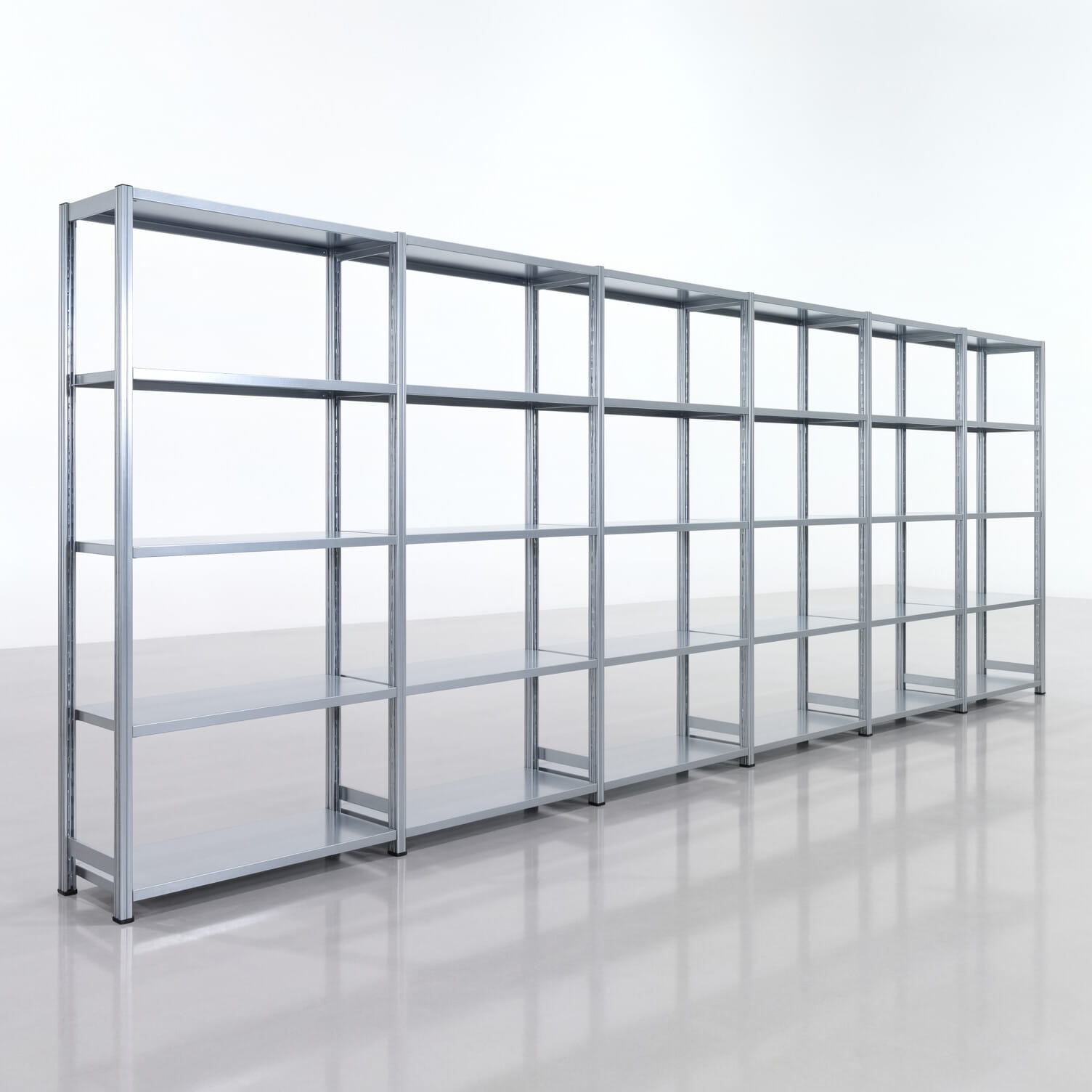 Fachbodenregal FBX 4000, H: 2.000 mm, B: 6.014 mm mm, T: 400 mm, Ebenen: 5
