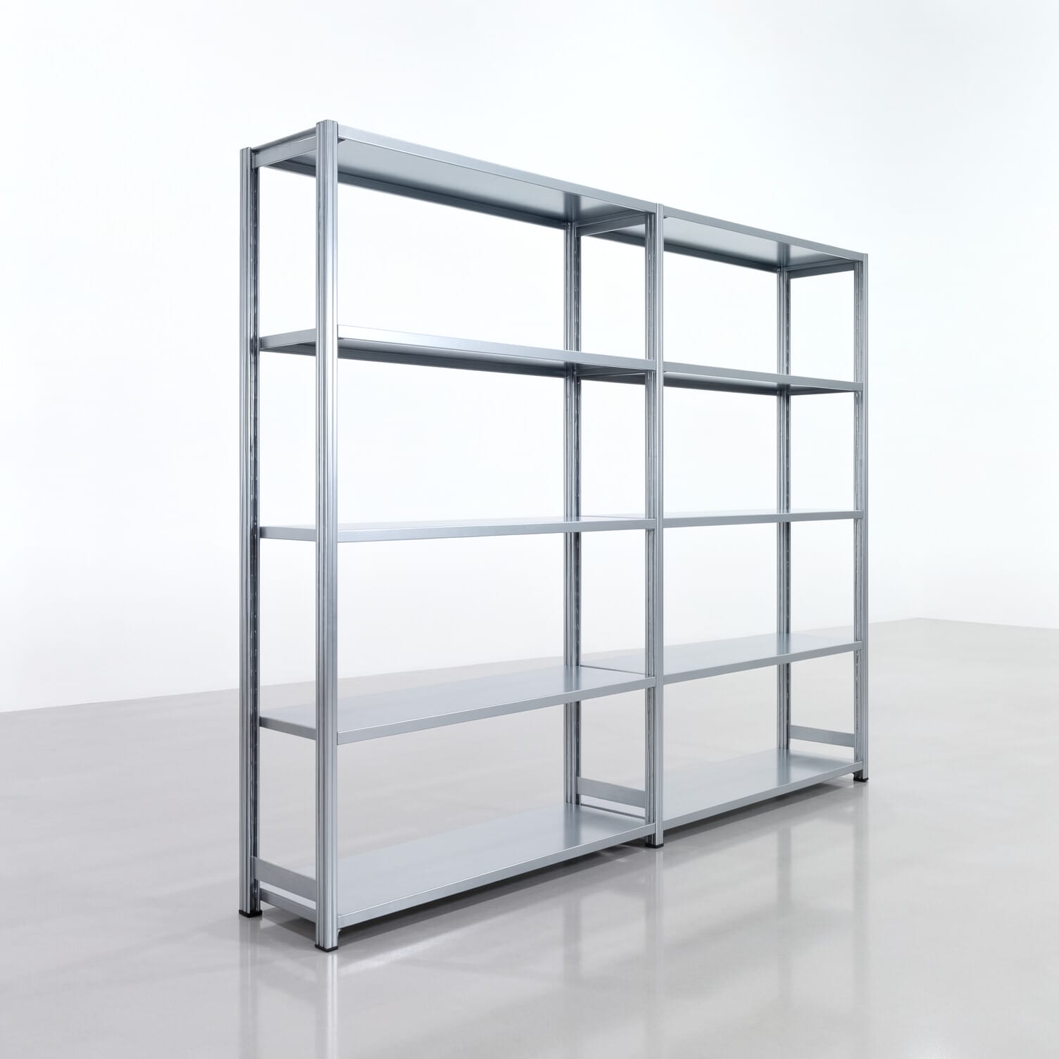 Fachbodenregal FBX 4000, H: 2.000 mm, B: 2.626 mm mm, T: 400 mm, Ebenen: 5