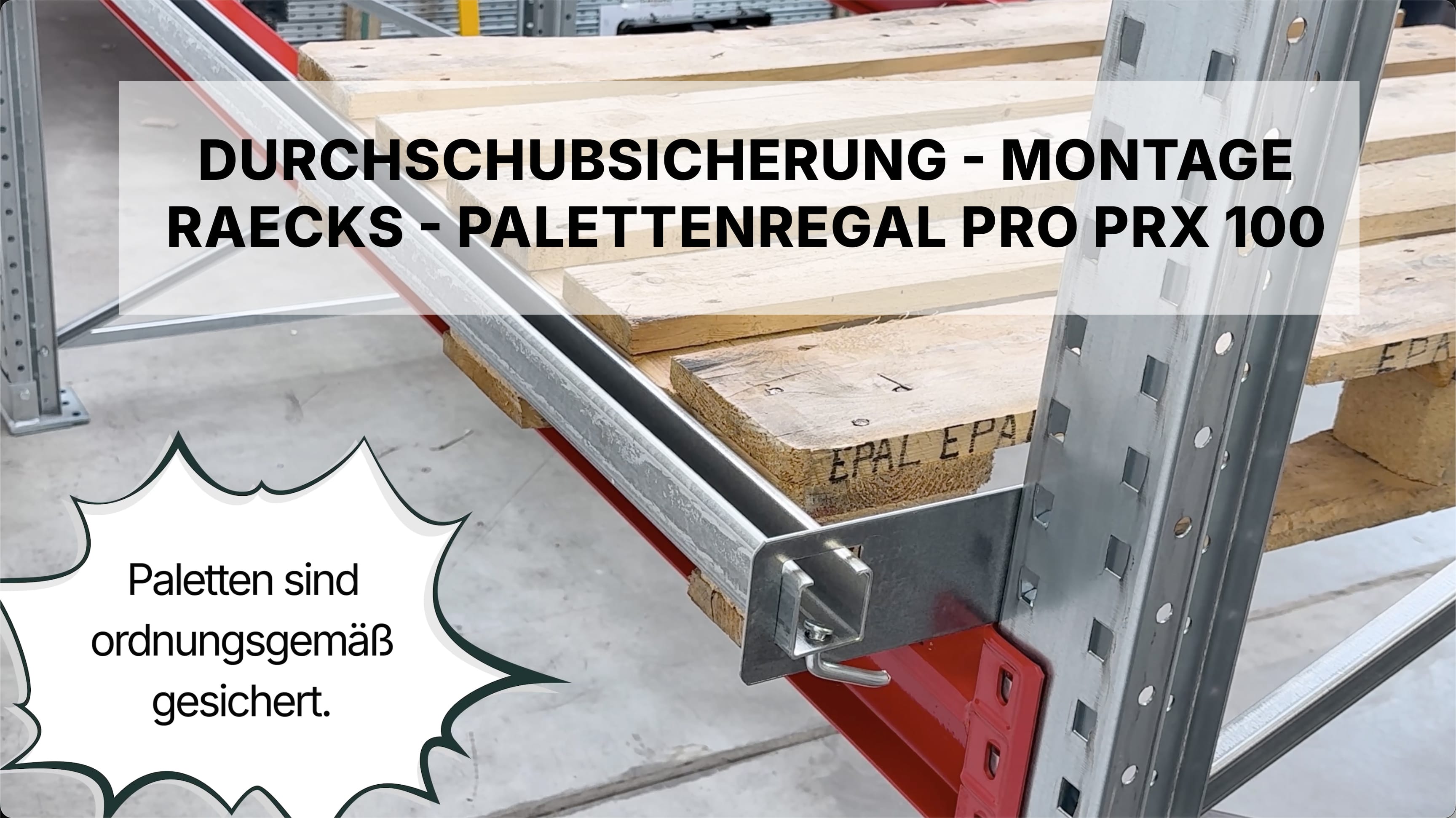 Palettenregale PRX 1000, Europalette, H: 3.100 mm, B: 5.700 mm, Palettengewicht: 500 kg , Palettenplätze: 18