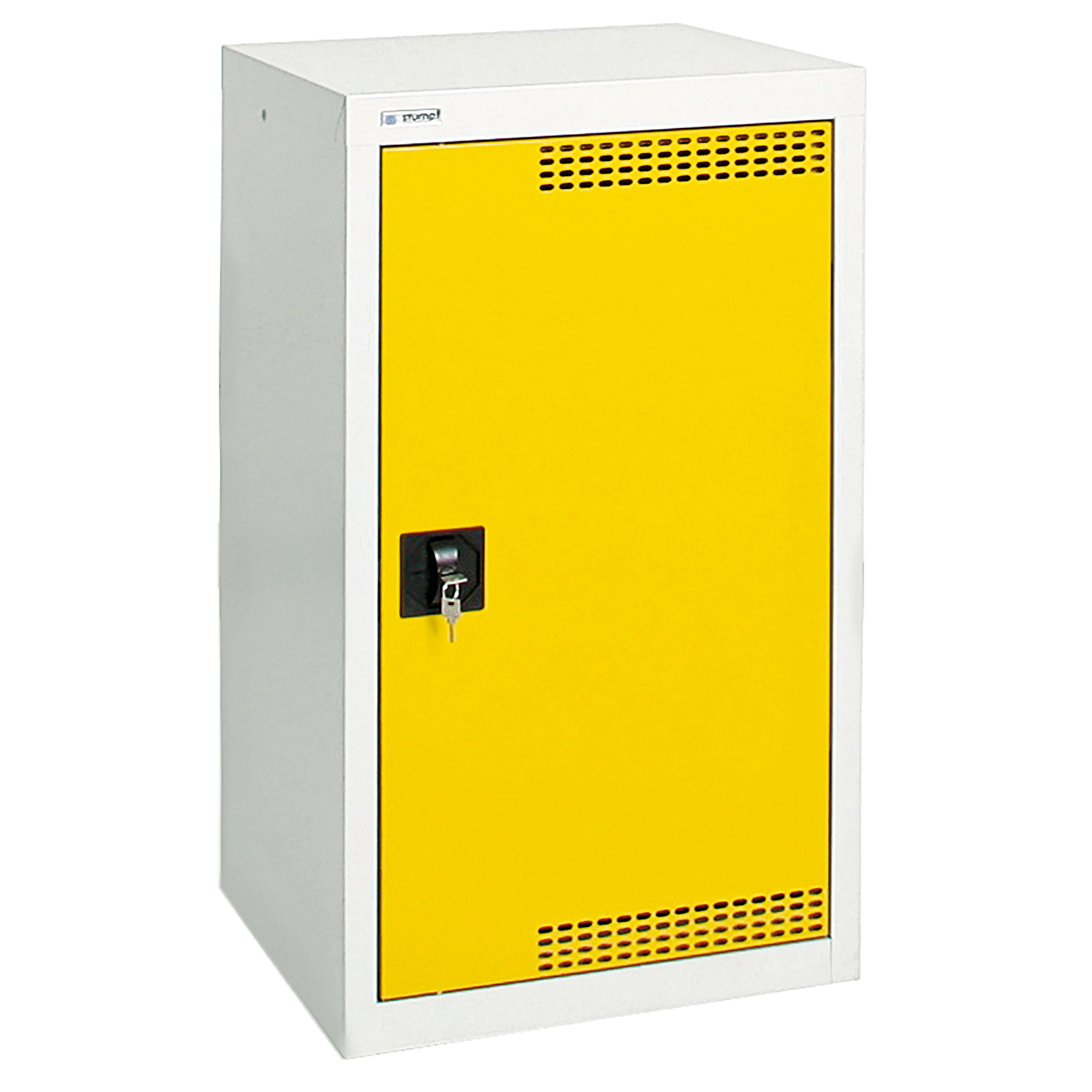 RAECKS Umweltschrank, 900x500x500 mm, lichtgrau/signalgelb